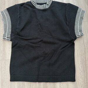 Black and White Striped women's sweater